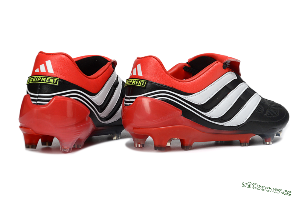Men's Adidas Predator Precision Elite Fold-Over Tongue FG Firm Ground Low-Tops Football Boots - Black/Red Blaze/White Phantom 5