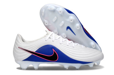 Men's Nike Tiempo Legend 10 Elite FG Firm Ground Low-Tops Football Boots - White/Electric Blue/Pink Flash