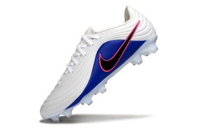 Men's Nike Tiempo Legend 10 Elite FG Firm Ground Low-Tops Football Boots - White/Electric Blue/Pink Flash