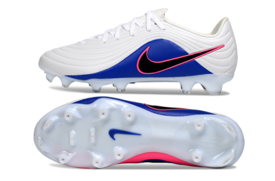 Men's Nike Tiempo Legend 10 Elite FG Firm Ground Low-Tops Football Boots - White/Electric Blue/Pink Flash