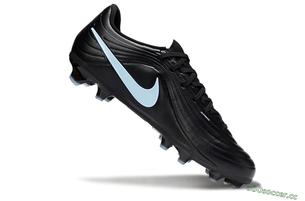 Men's Nike Tiempo Legend 10 Elite FG Firm Ground Low-Tops Football Boots - Black/Sky Blue/Shadow Grey 4