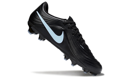 Men's Nike Tiempo Legend 10 Elite FG Firm Ground Low-Tops Football Boots - Black/Sky Blue/Shadow Grey