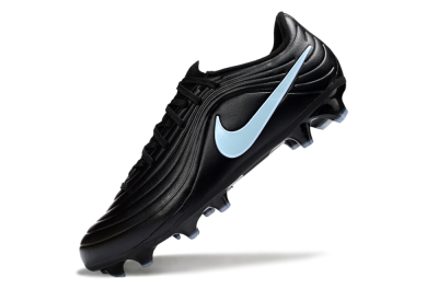 Men's Nike Tiempo Legend 10 Elite FG Firm Ground Low-Tops Football Boots - Black/Sky Blue/Shadow Grey