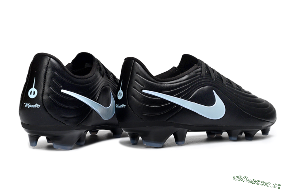 Men's Nike Tiempo Legend 10 Elite FG Firm Ground Low-Tops Football Boots - Black/Sky Blue/Shadow Grey 6