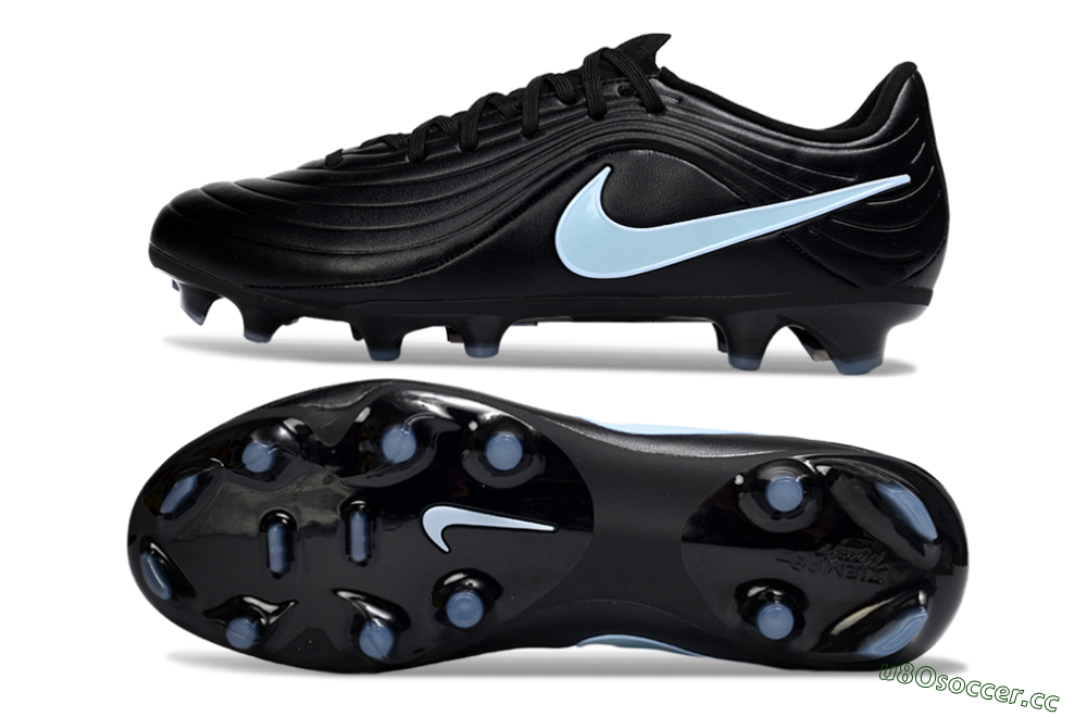 Men's Nike Tiempo Legend 10 Elite FG Firm Ground Low-Tops Football Boots - Black/Sky Blue/Shadow Grey 1