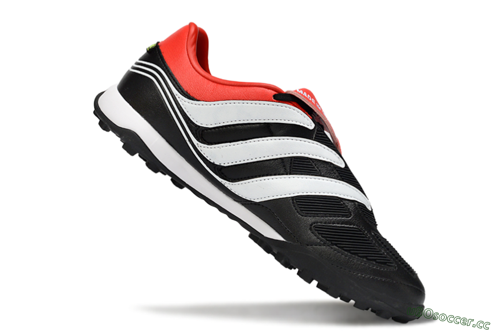 Men's Adidas Predator 26 Elite Fold-Over Tongue TF Artificial Turf Low-Tops Football Shoes - Black/Vibrant Red/Soft White 4