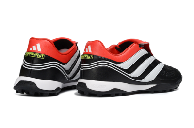 Men's Adidas Predator 26 Elite Fold-Over Tongue TF Artificial Turf Low-Tops Football Shoes - Black/Vibrant Red/Soft White