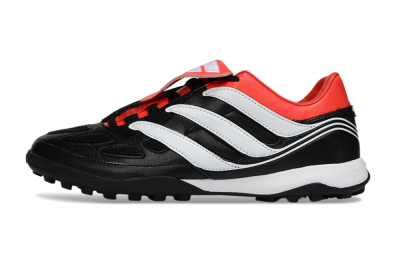 Men's Adidas Predator 26 Elite Fold-Over Tongue TF Artificial Turf Low-Tops Football Shoes - Black/Vibrant Red/Soft White
