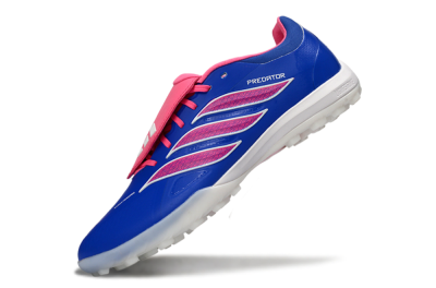 Men's Adidas Predator 26 Elite Fold-Over Tongue TF Artificial Turf Low-Tops Football Shoes - Blue/Vibrant Pink/Light Blue