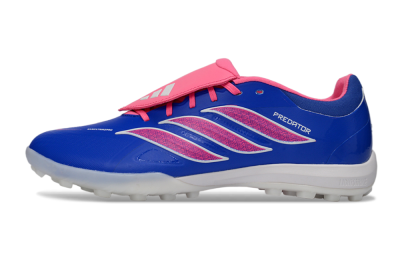 Men's Adidas Predator 26 Elite Fold-Over Tongue TF Artificial Turf Low-Tops Football Shoes - Blue/Vibrant Pink/Light Blue