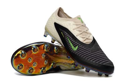 Unisex Nike Phantom 6 Low Elite AG Artificial Grass Low-Tops Football Boots - Black/Electric Green/Crimson White