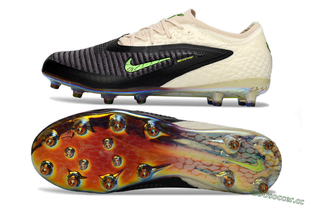 Unisex Nike Phantom 6 Low Elite AG Artificial Grass Low-Tops Football Boots - Black/Electric Green/Crimson White 1