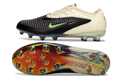 Unisex Nike Phantom 6 Low Elite AG Artificial Grass Low-Tops Football Boots - Black/Electric Green/Crimson White