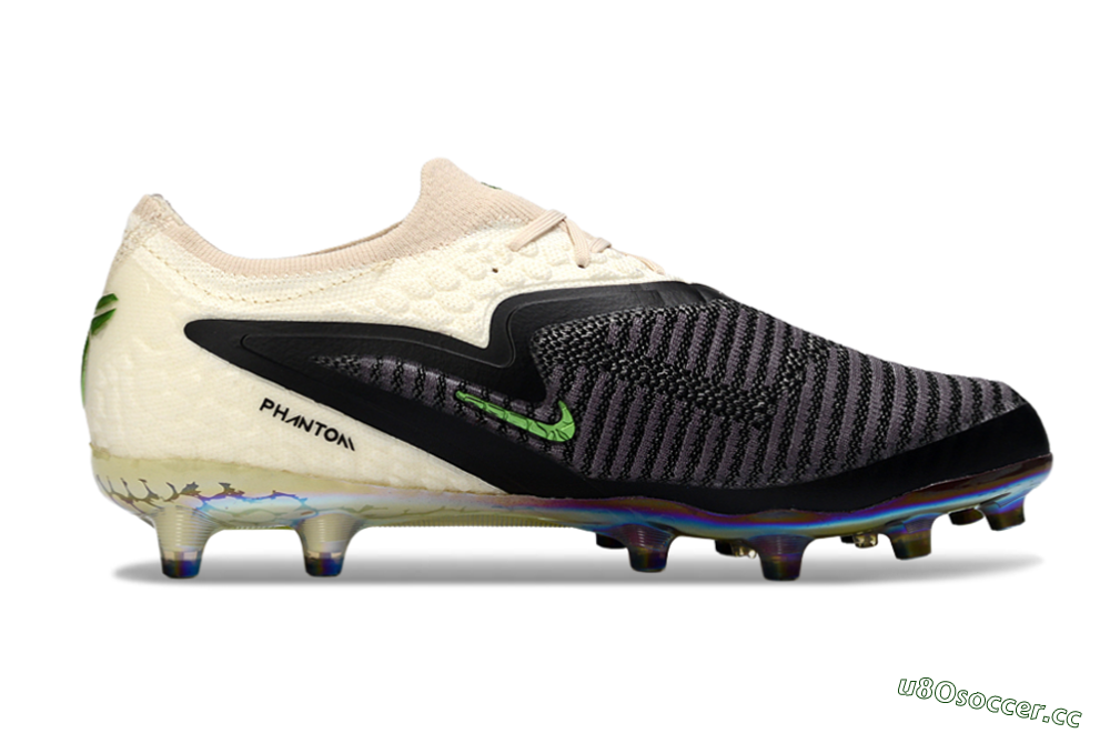 Unisex Nike Phantom 6 Low Elite AG Artificial Grass Low-Tops Football Boots - Black/Electric Green/Crimson White 7