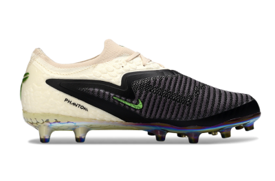 Unisex Nike Phantom 6 Low Elite AG Artificial Grass Low-Tops Football Boots - Black/Electric Green/Crimson White