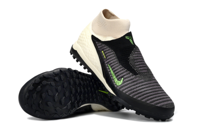 Unisex Nike Phantom 6 High Elite TF Artificial Turf High-Tops Football Shoes - Black/Electric Green/Light Tan