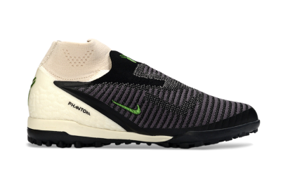 Unisex Nike Phantom 6 High Elite TF Artificial Turf High-Tops Football Shoes - Black/Electric Green/Light Tan