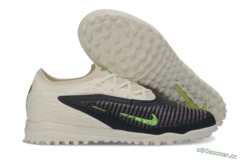 Unisex Nike Phantom 6 Low Elite TF Artificial Turf Low-Tops Football Shoes - White/Lime Green/Slate Black 2