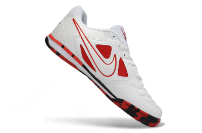 Men's Supreme x Nike SB Gato IC Indoor & Futsal Low-Tops Football Shoes - White/Crimson Red/Black