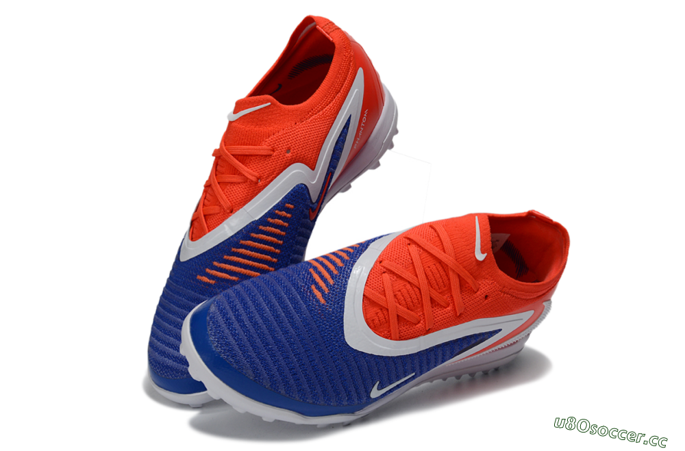 Unisex Nike Phantom 6 Low Elite TF Artificial Turf Low-Tops Football Shoes - Blue/Vibrant Orange/White 3