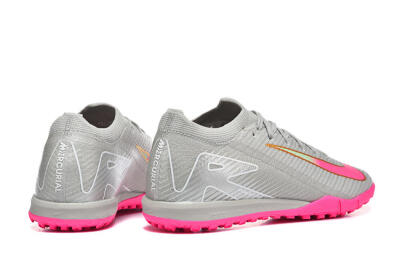 Men's Nike Air Zoom Mercurial Vapor 16 Elite TF Artificial Turf Low-Tops Football Shoes - Gray/Vibrant Pink/Metallic Gold