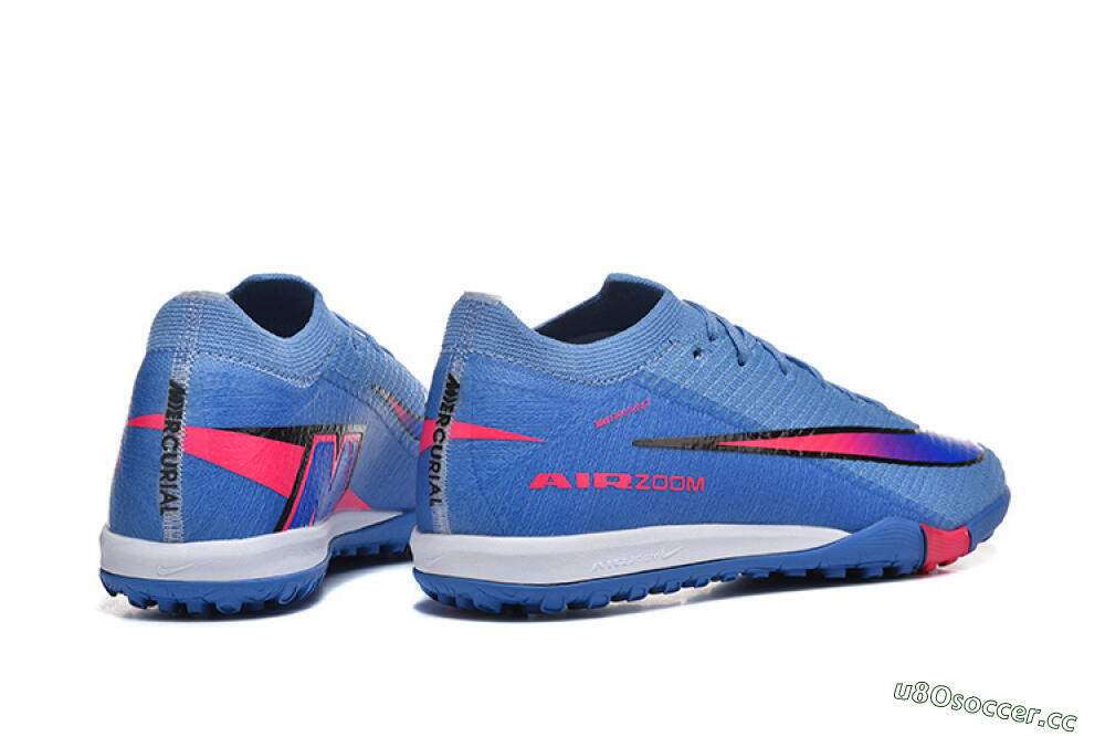 Men's Nike Air Zoom Mercurial Vapor 16 Elite TF Artificial Turf Low-Tops Football Shoes - Blue/Electric Blue/Hot Pink 9
