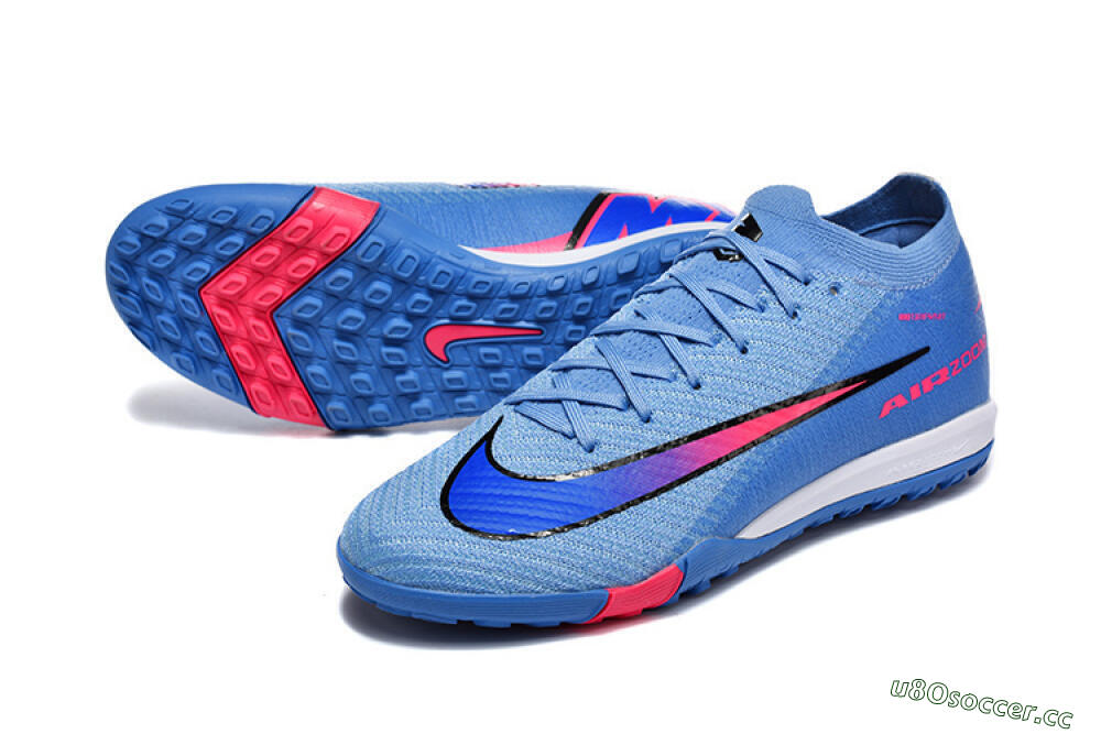 Men's Nike Air Zoom Mercurial Vapor 16 Elite TF Artificial Turf Low-Tops Football Shoes - Blue/Electric Blue/Hot Pink 3