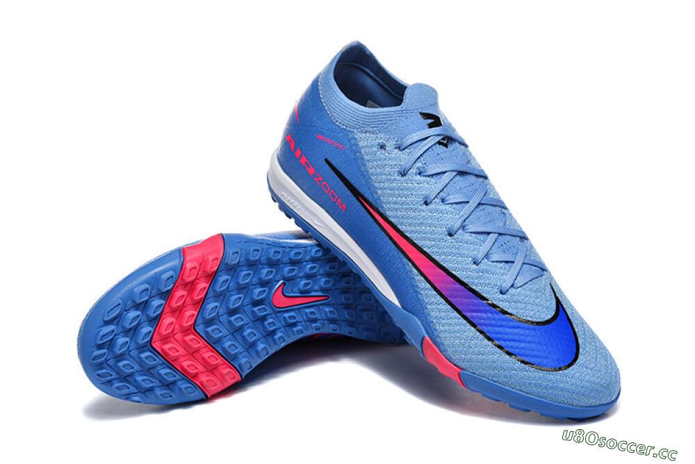 Men's Nike Air Zoom Mercurial Vapor 16 Elite TF Artificial Turf Low-Tops Football Shoes - Blue/Electric Blue/Hot Pink 4