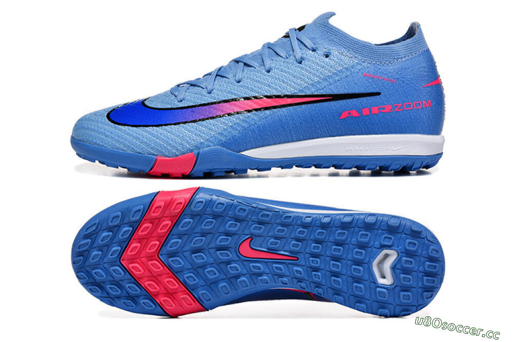 Men's Nike Air Zoom Mercurial Vapor 16 Elite TF Artificial Turf Low-Tops Football Shoes - Blue/Electric Blue/Hot Pink 1