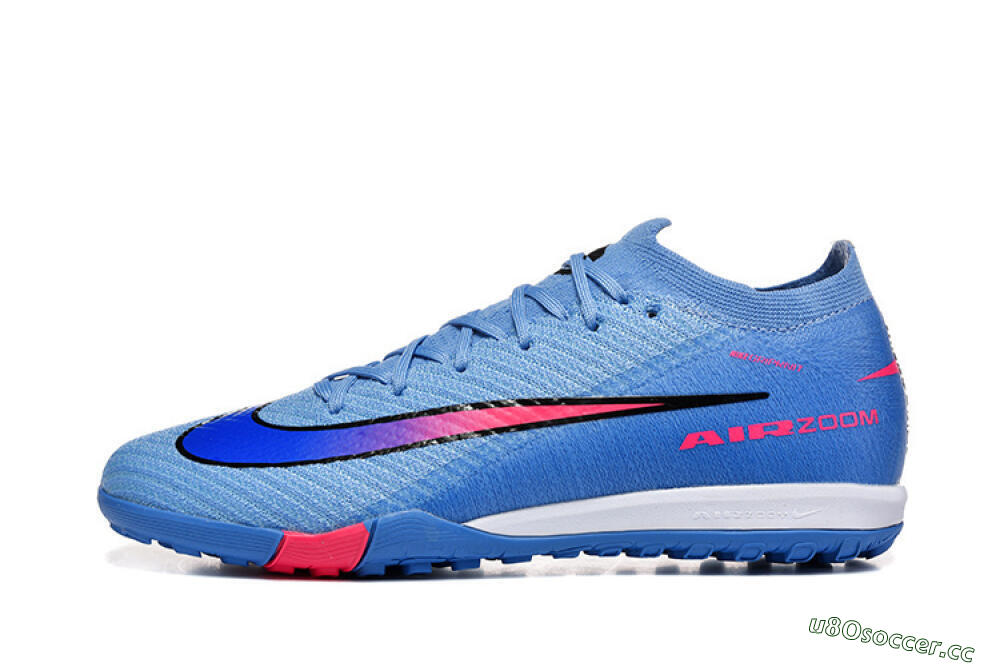 Men's Nike Air Zoom Mercurial Vapor 16 Elite TF Artificial Turf Low-Tops Football Shoes - Blue/Electric Blue/Hot Pink 0