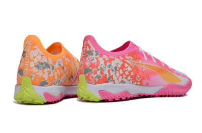 Men's Puma Ultra 5 Ultimate TF Artificial Turf Low-Tops Football Shoes - Orange/Neon Pink/Sunny Yellow