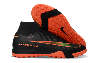 Unisex Nike Air Zoom Mercurial Superfly 10 Elite TF Artificial Turf High-Tops Football Shoes - Black/Electric Orange/Neon Green