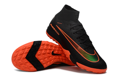 Unisex Nike Air Zoom Mercurial Superfly 10 Elite TF Artificial Turf High-Tops Football Shoes - Black/Electric Orange/Neon Green