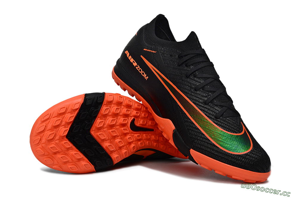 Unisex Nike Air Zoom Mercurial Vapor 16 Elite TF Artificial Turf Low-Tops Football Shoes - Black/Electric Orange/Neon Green 1