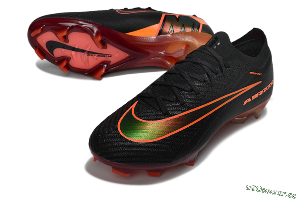 Unisex Nike Air Zoom Mercurial Vapor 16 Elite FG Firm Ground Low-Tops Football Boots - Black/Electric Orange/Neon Green 3