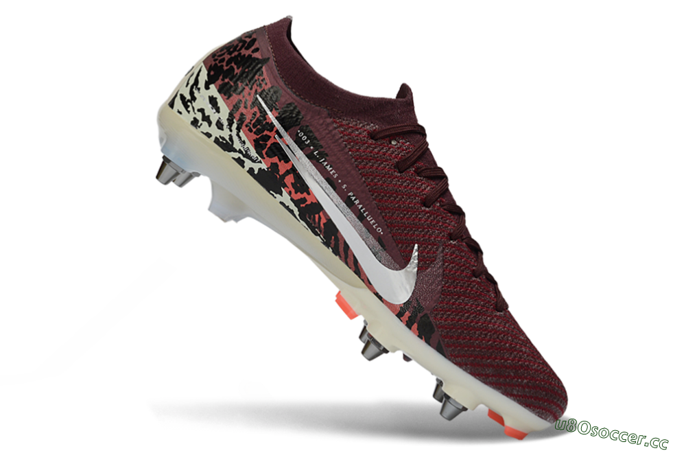 Men's Nike Air Zoom Mercurial Vapor 16 Elite SG Soft Ground Low-Tops Football Boots - Red/Crimson Blaze/Leopard Print 4