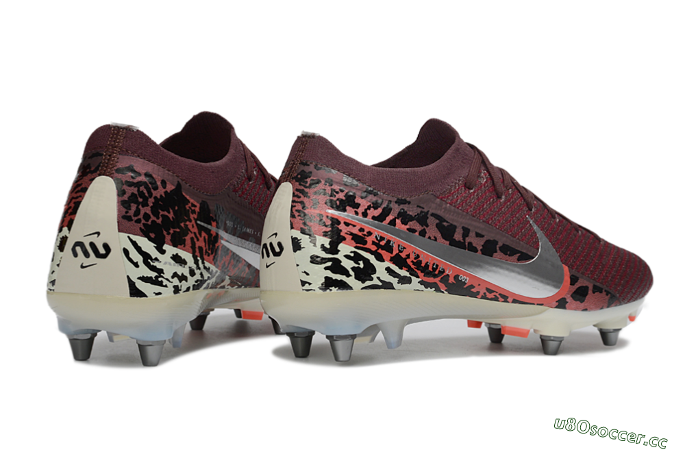 Men's Nike Air Zoom Mercurial Vapor 16 Elite SG Soft Ground Low-Tops Football Boots - Red/Crimson Blaze/Leopard Print 6