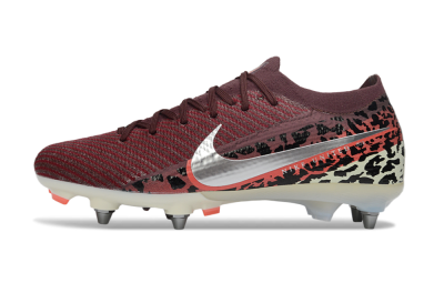 Men's Nike Air Zoom Mercurial Vapor 16 Elite SG Soft Ground Low-Tops Football Boots - Red/Crimson Blaze/Leopard Print