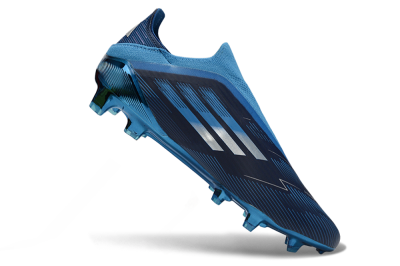 Men's Adidas F50 Elite Laceless FG Firm Ground Low-Tops Football Boots - Blue/Ocean Wave/Deep Sea