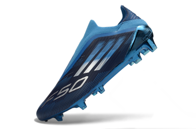 Men's Adidas F50 Elite Laceless FG Firm Ground Low-Tops Football Boots - Blue/Ocean Wave/Deep Sea