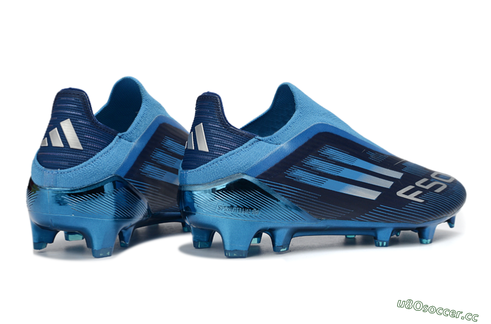 Men's Adidas F50 Elite Laceless FG Firm Ground Low-Tops Football Boots - Blue/Ocean Wave/Deep Sea 6