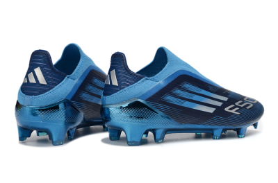 Men's Adidas F50 Elite Laceless FG Firm Ground Low-Tops Football Boots - Blue/Ocean Wave/Deep Sea