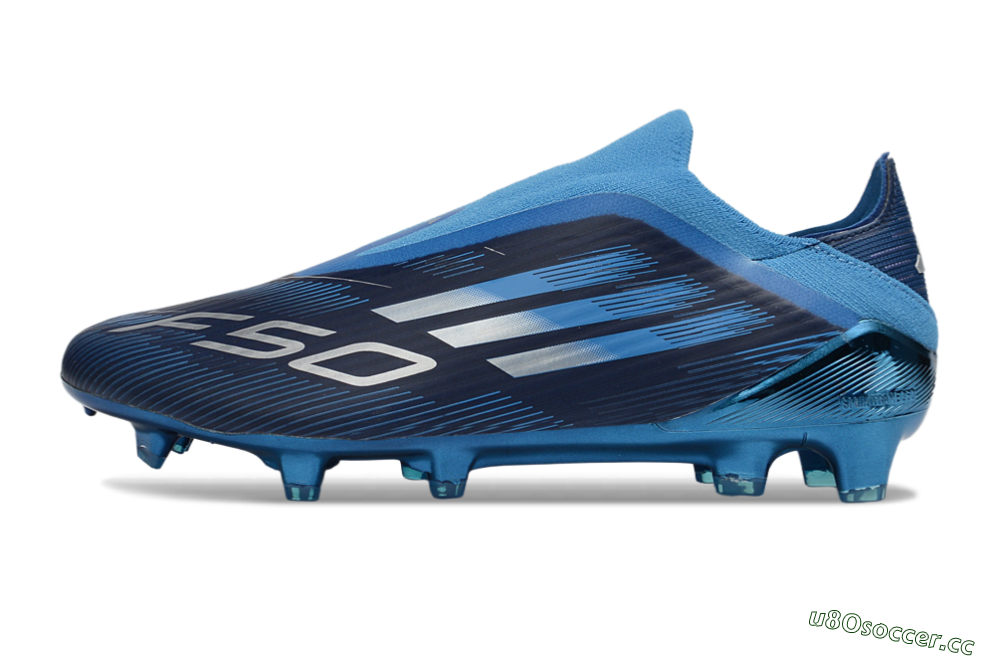 Men's Adidas F50 Elite Laceless FG Firm Ground Low-Tops Football Boots - Blue/Ocean Wave/Deep Sea 0