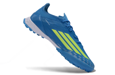 Men's Adidas F50 Pro TF Artificial Turf Low-Tops Football Shoes - Blue/Electric Blue/Neon Yellow