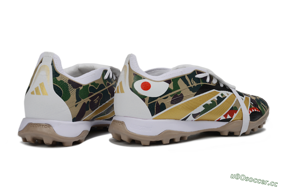 Men's Adidas Predator 25 Elite Fold-Over Tongue TF Artificial Turf Low-Tops Football Shoes - Yellow/Camo Green/Frost White 6