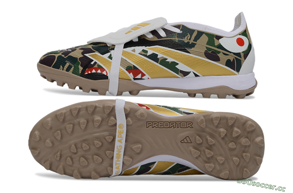 Men's Adidas Predator 25 Elite Fold-Over Tongue TF Artificial Turf Low-Tops Football Shoes - Yellow/Camo Green/Frost White 1