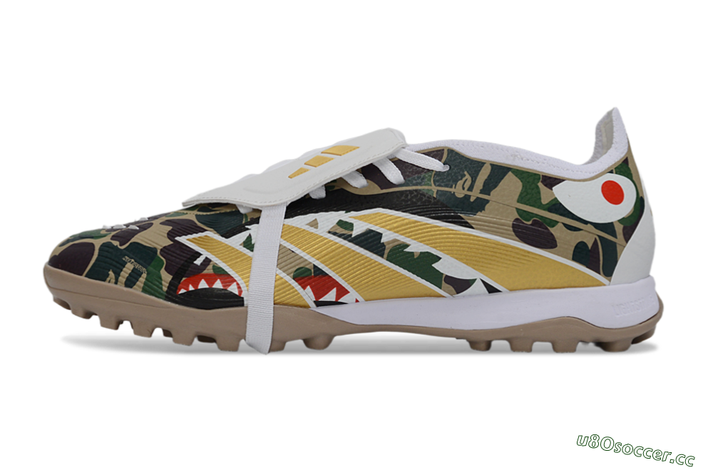 Men's Adidas Predator 25 Elite Fold-Over Tongue TF Artificial Turf Low-Tops Football Shoes - Yellow/Camo Green/Frost White 0