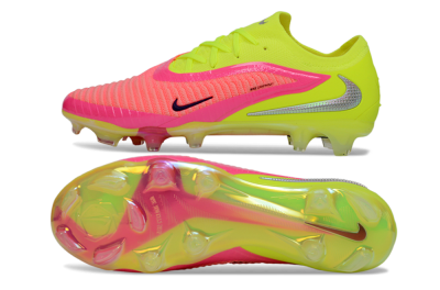 Men's Nike Phantom 6 Low Elite FG Firm Ground Low-Tops Football Boots - Yellow/Neon Pink/Fluorescent Yellow