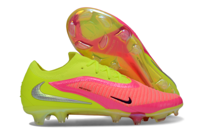 Men's Nike Phantom 6 Low Elite FG Firm Ground Low-Tops Football Boots - Yellow/Neon Pink/Fluorescent Yellow