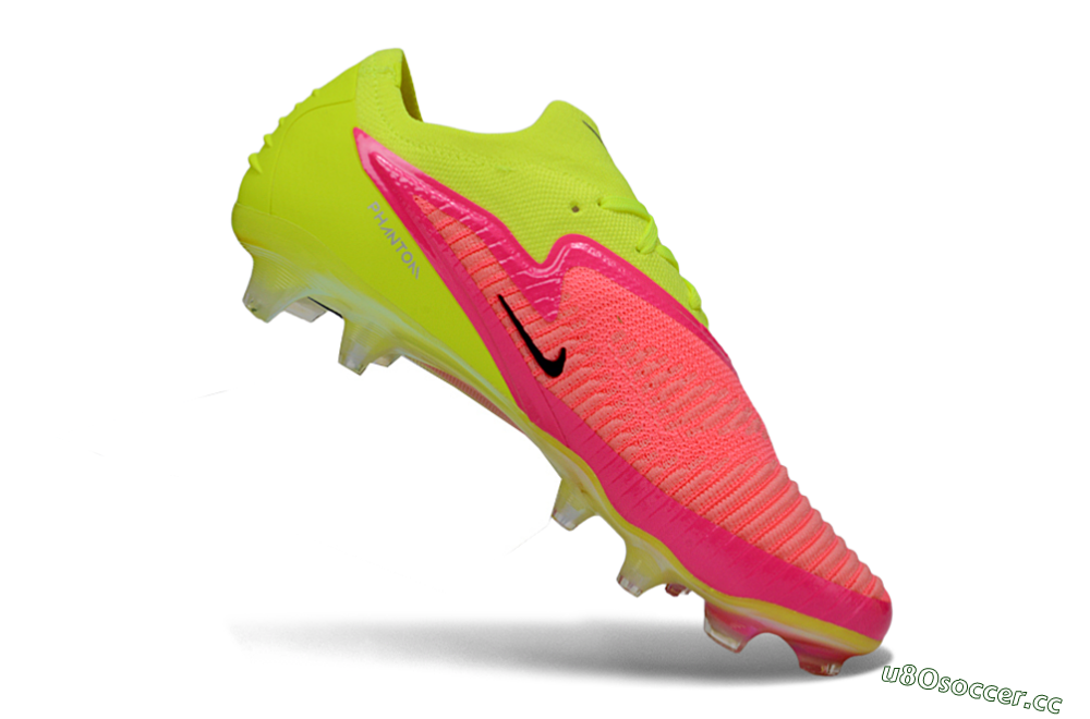 Men's Nike Phantom 6 Low Elite FG Firm Ground Low-Tops Football Boots - Yellow/Neon Pink/Fluorescent Yellow 4